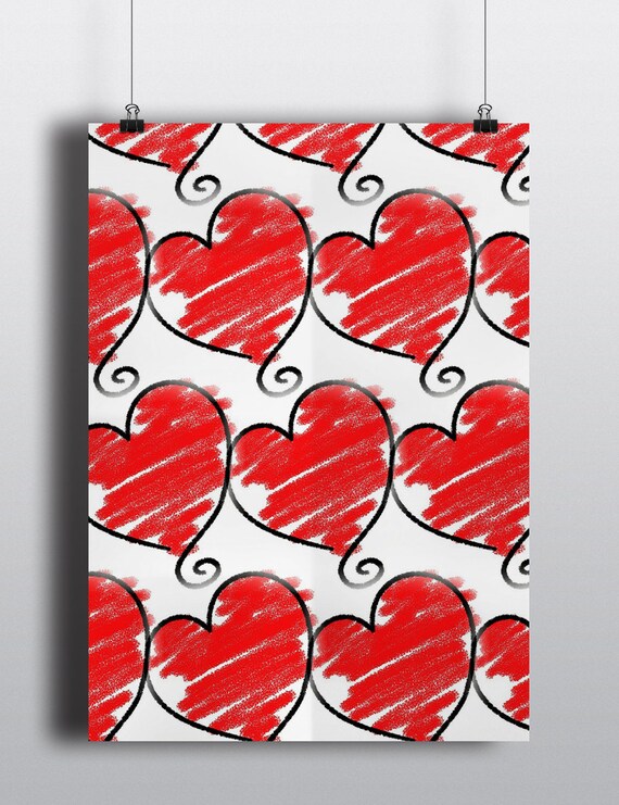 Dorm Room Decor Heart Print Heart Cute Dorm Decor Cute Dorm Prints Heart Pattern Dorm Decor Girl Girl Room Art Girl Prints