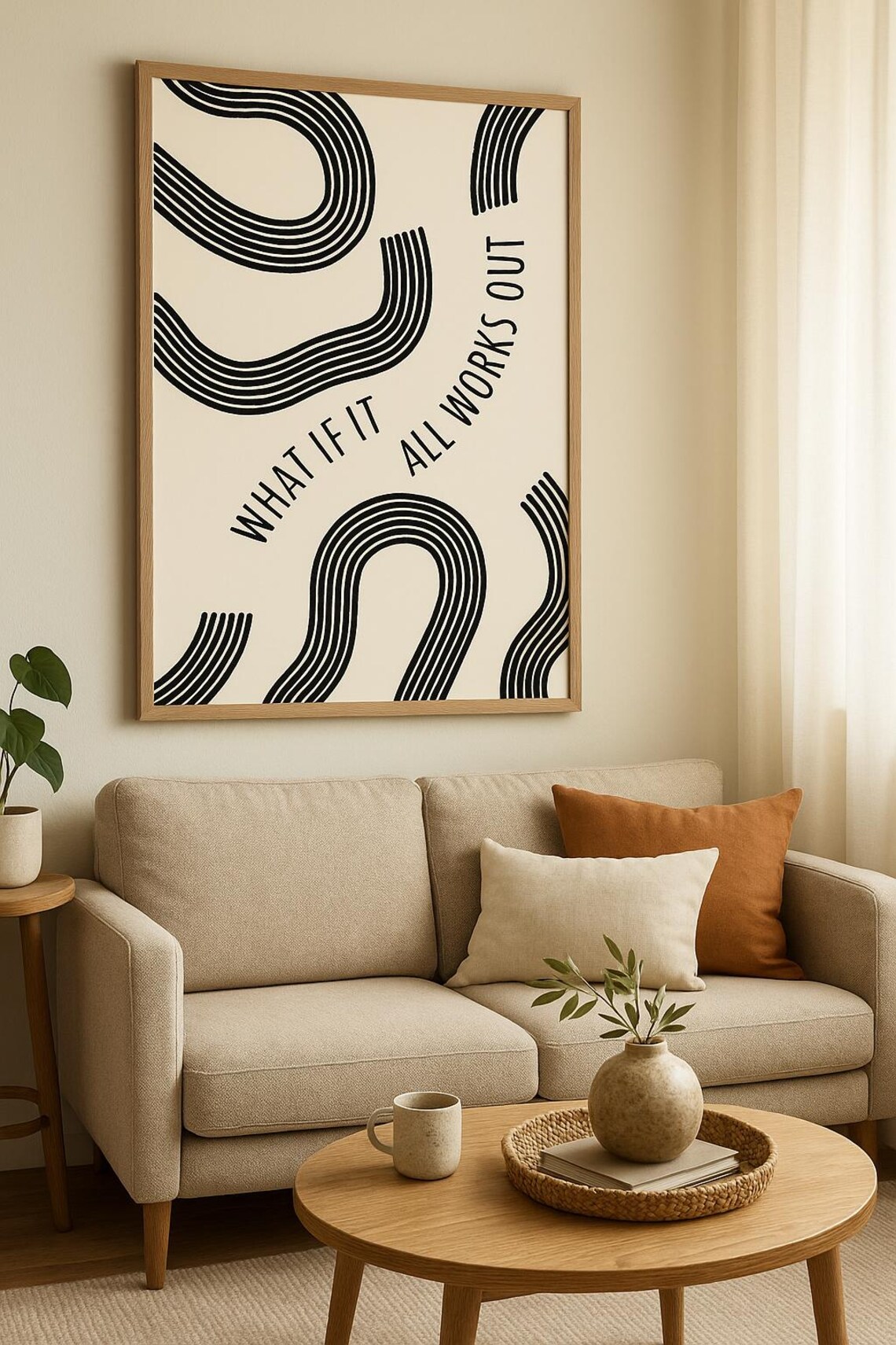 What If It All Works Out? Minimalist Quote Art