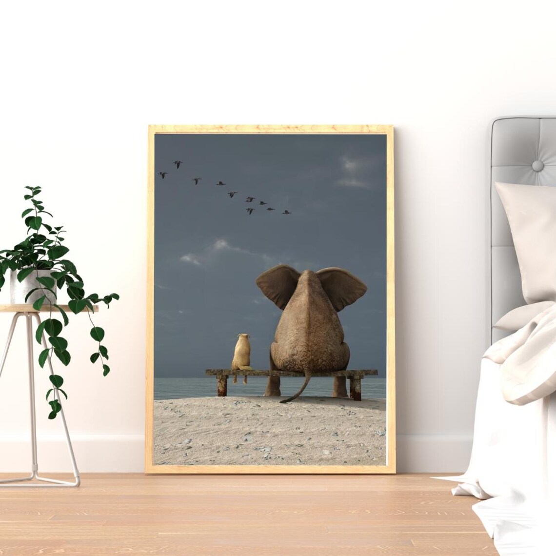 Elephant And Dog Surreal Animal Friendship Poster