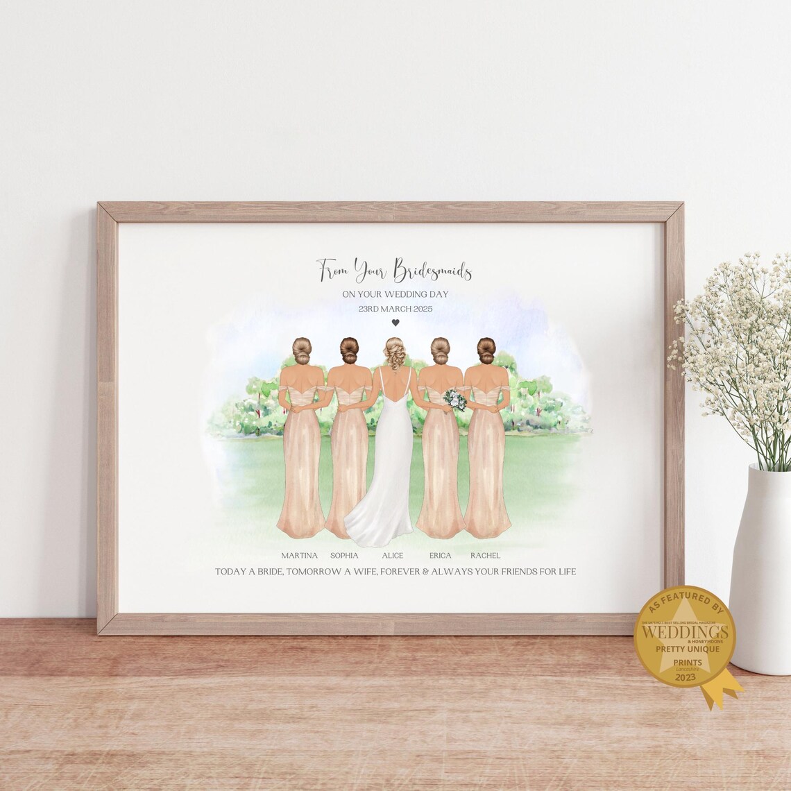 From Your Bridesmaids Wedding Day Bridal Party Thank You Poster