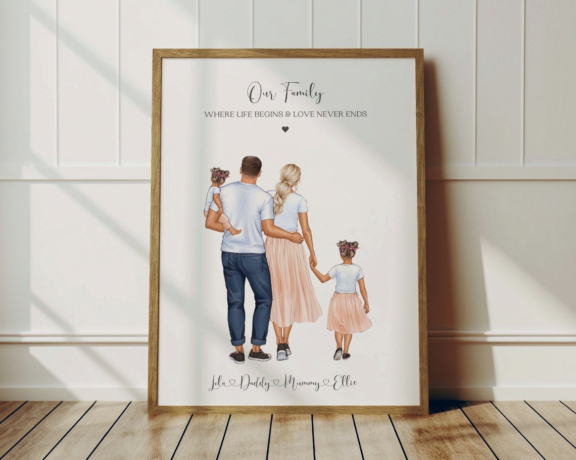 Personalized Our Family Print Where Life Begins Love Never Ends Art