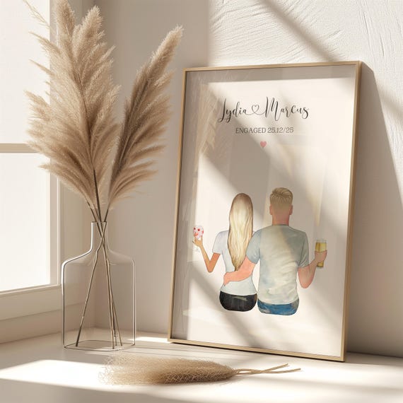 Gift For Couple Personalised Engagement Gift Wedding Gift Engagement Print Engagement Keepsake Proposal Gift Personalised Wedding Gift