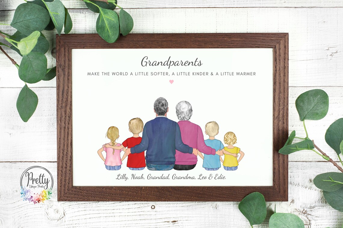 Personalized Grandparent Family Gift Art Print