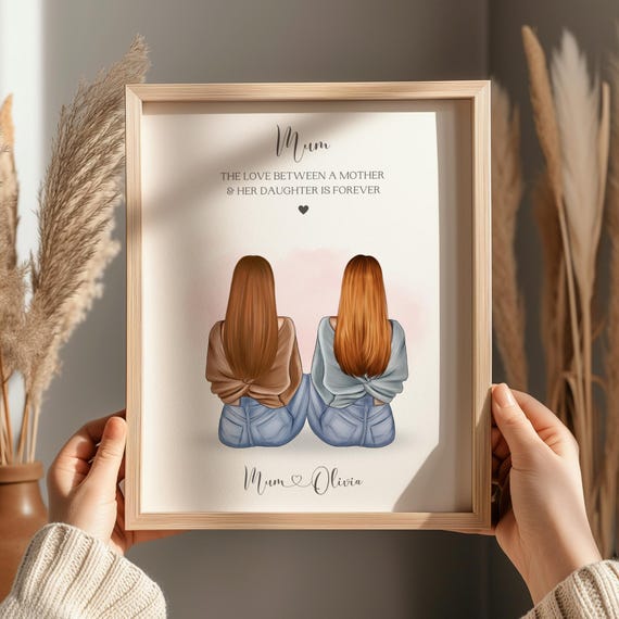 Mum Daughter Personalised Print Mothers Day Gift Mothers Day Personalised Print Mothers Day Present Gift Idea Gift For Mum Mom