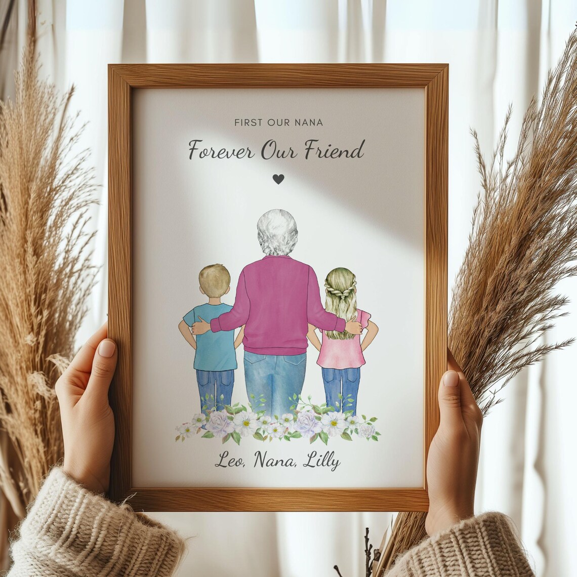 Personalised First Our Nana Forever Our Friend Grandkids Poster