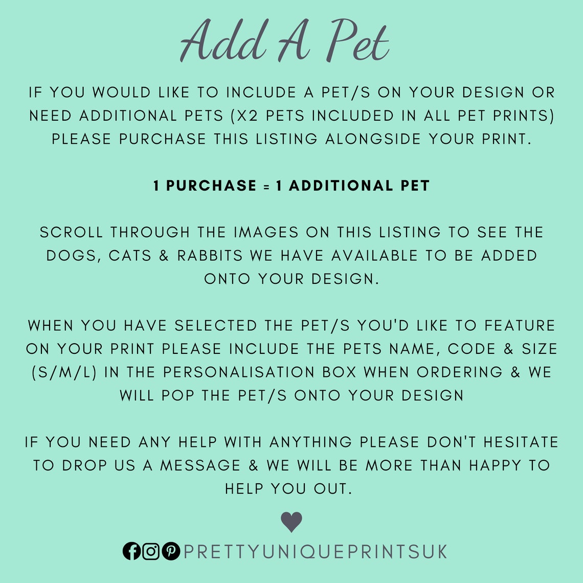 Add A Pet - Personalised Art Print