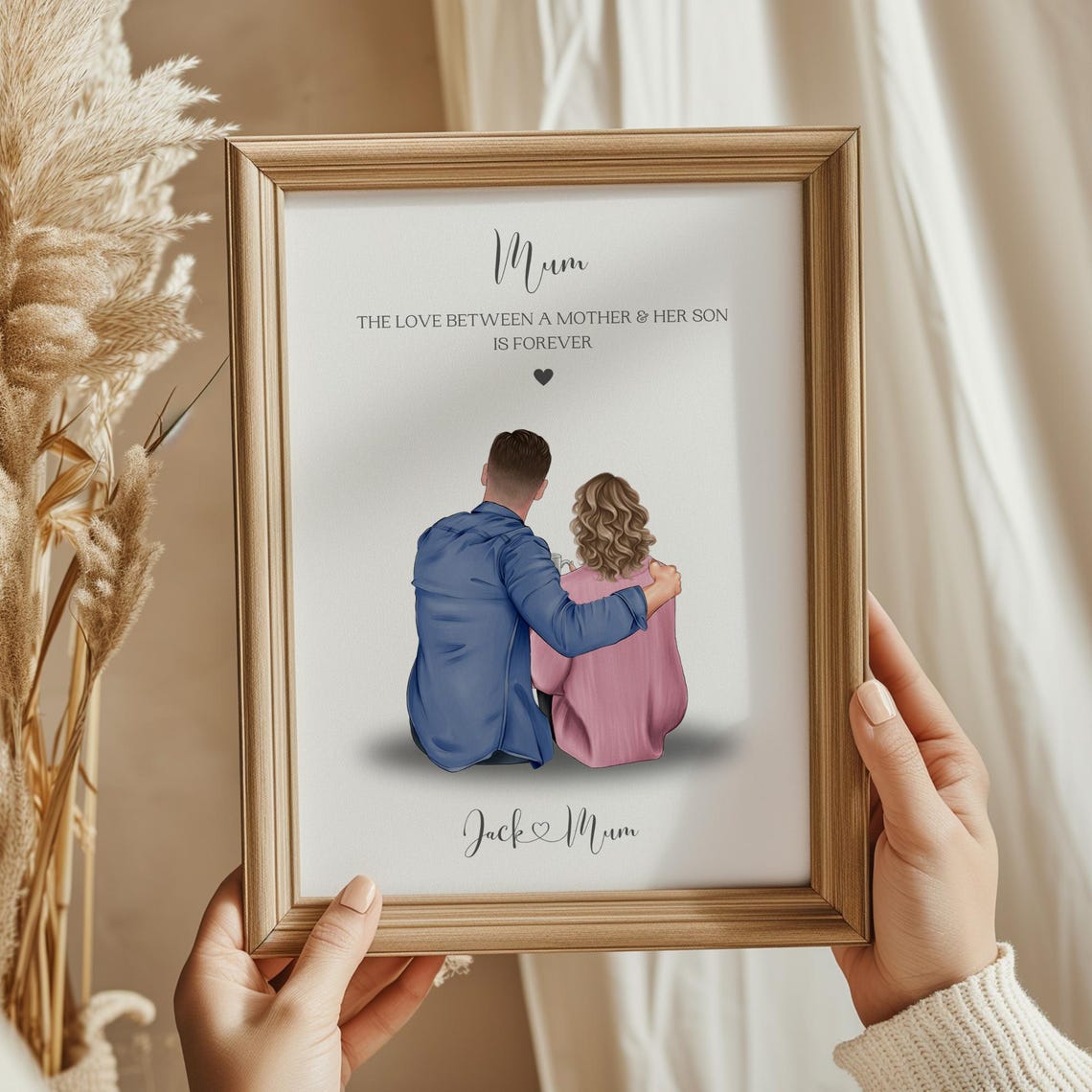 Mum The Love Between a Mother and Her Son Personalised Gift Poster