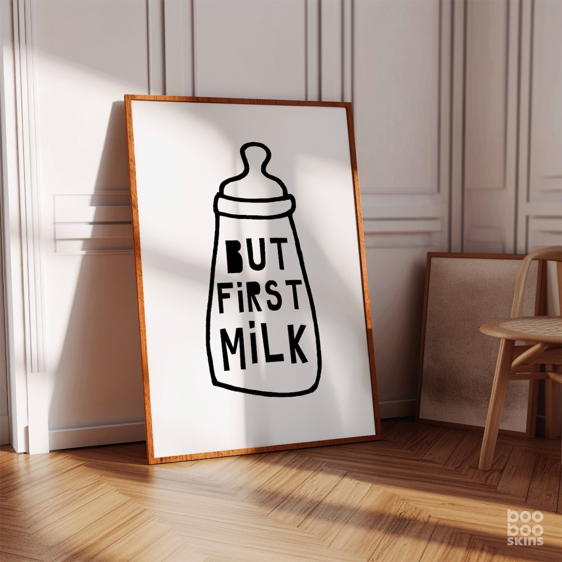 But First Milk Funny Nursery Print, Modern Kids Decor