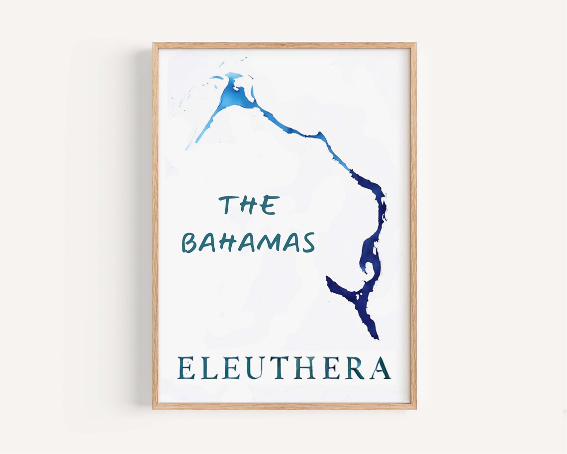 Eleuthera Print Tropical Wall Art Bahamas Decor Travel Gift Housewarming College Room