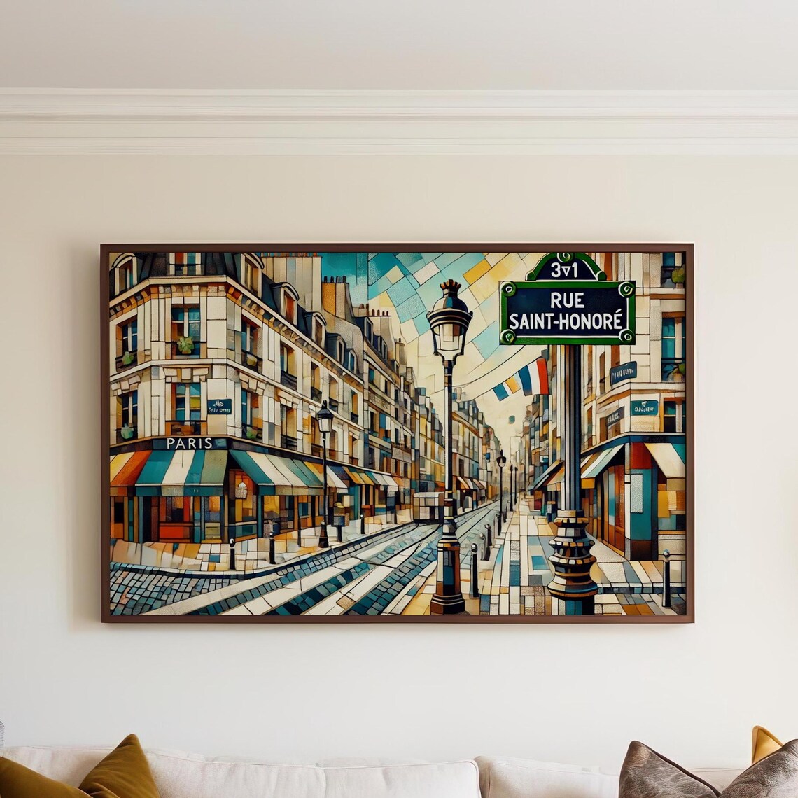 Rue Saint-Honoré Paris Geometric French Boulevard Cityscape Poster