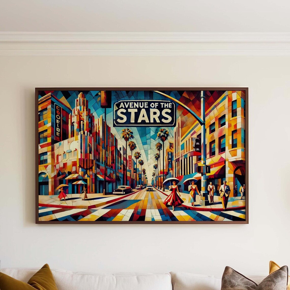 Avenue Of The Stars Los Angeles Vibrant Mosaic Cityscape Poster