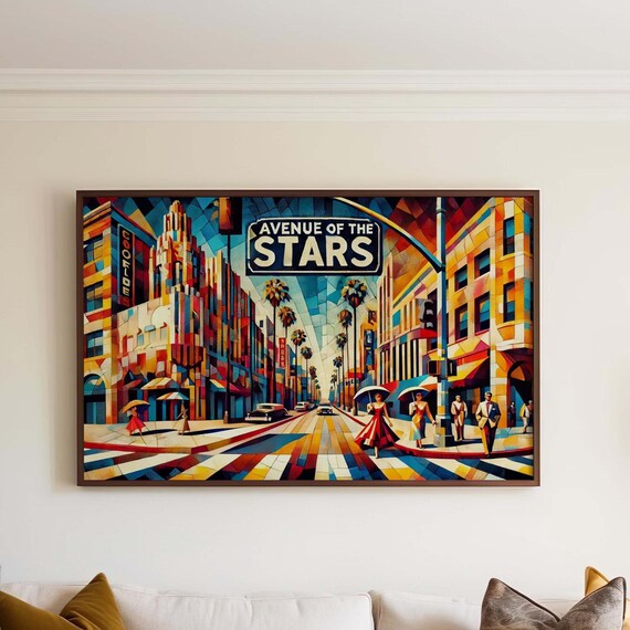 Avenue Of The Stars Los Angeles Vibrant Mosaic Cityscape Poster