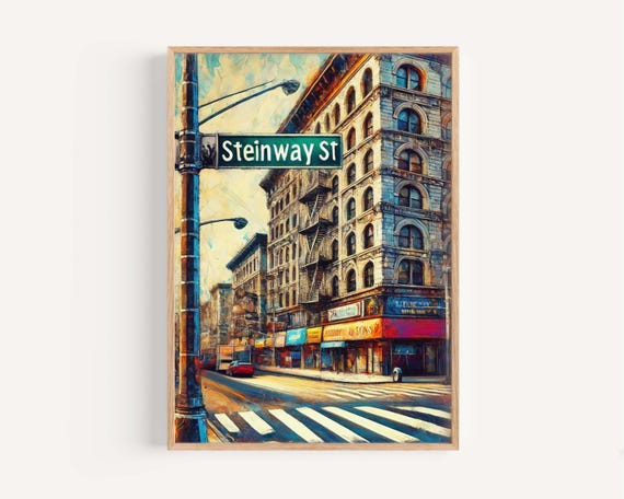 Steinway Street Art Print Queens New York Travel Poster