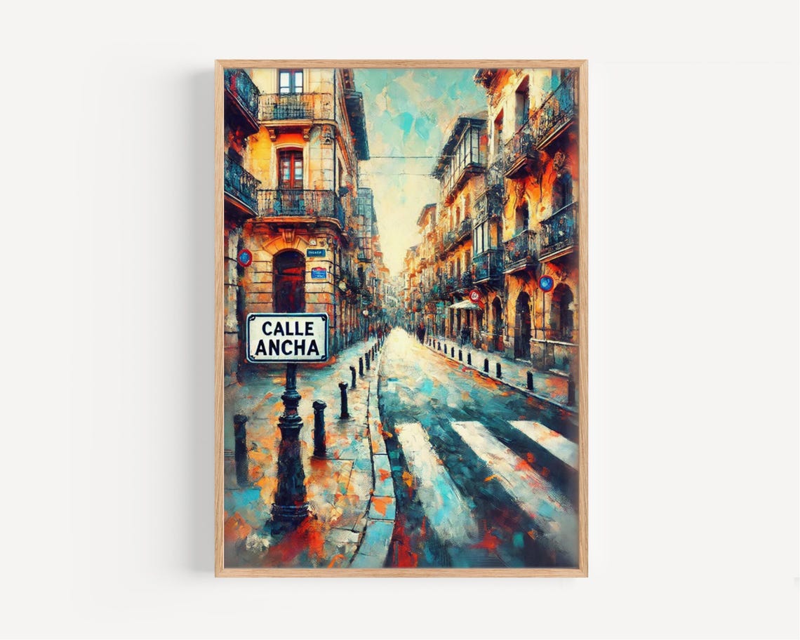 Calle Ancha Art Print Leon Spain Travel Poster