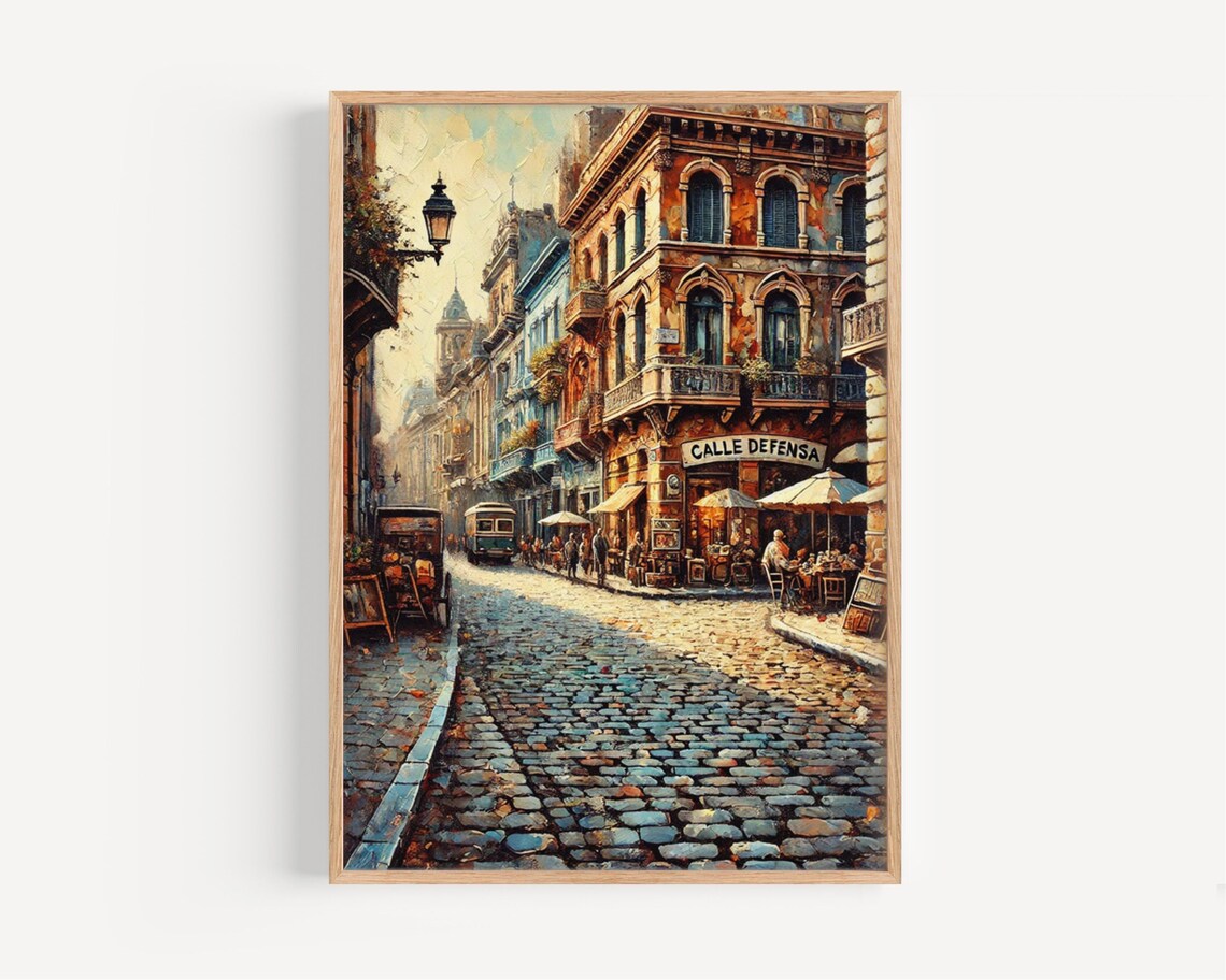 Argentina Calle Defensa Buenos Aires Travel Poster