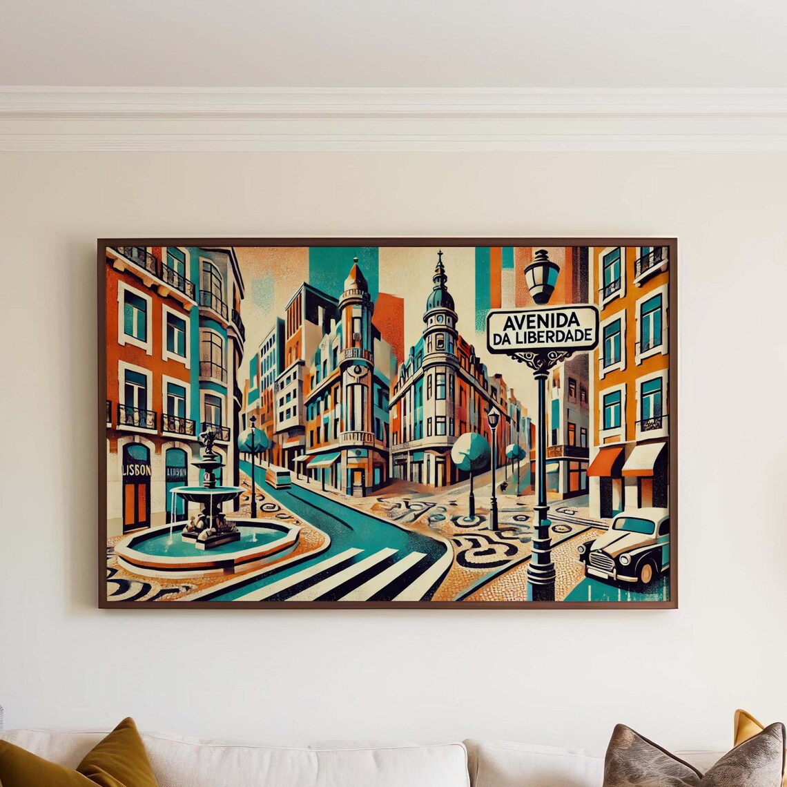 Avenida da Liberdade Lisbon Elegant Portuguese Street Scene Poster