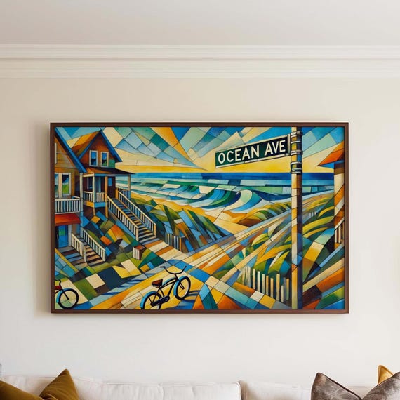 Long Beach Island Ocean Avenue Wall Art Lbi Print Travel Poster New Jersey House Gift Artwork Home Decor