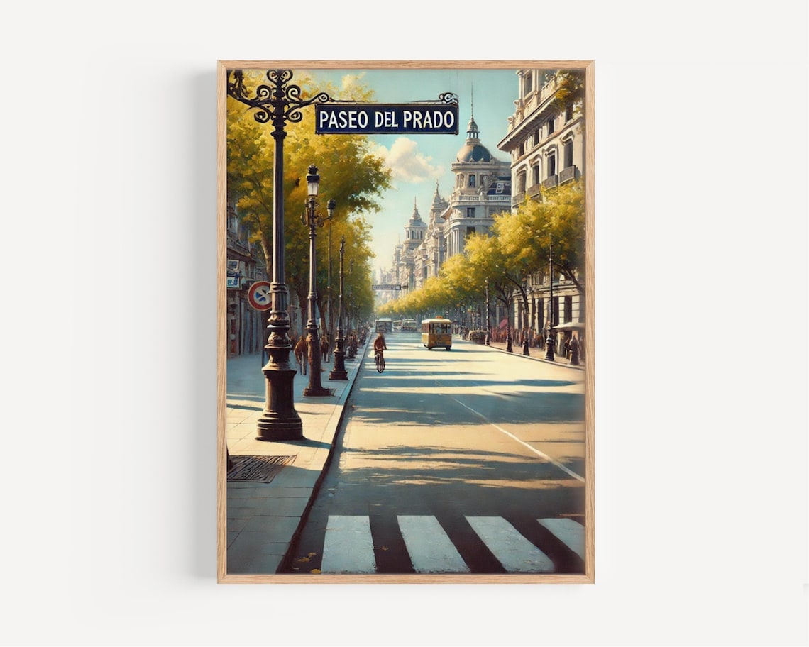 Madrid Paseo Del Prado Grand Historic Avenue Street Scene Poster