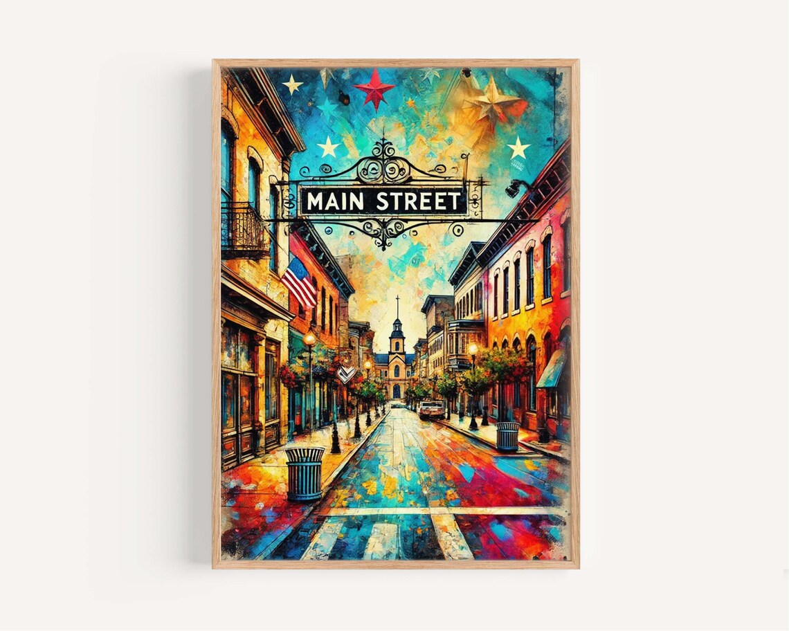Bethlehem Main Street, Pennsylvania Travel Poster