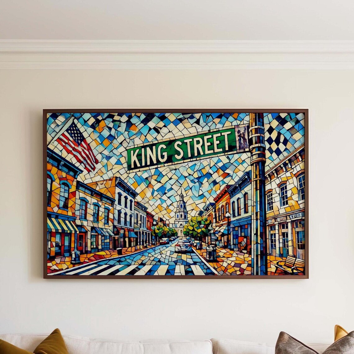 Alexandria King Street Travel Poster, Virginia Cityscape