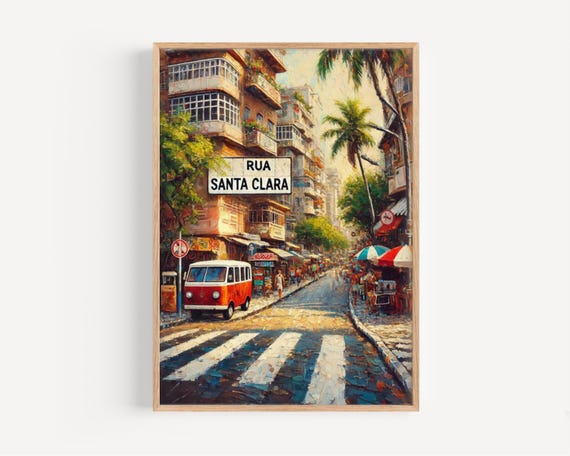 Rua Santa Clara Rio de Janeiro Copacabana Street Scene Art Poster