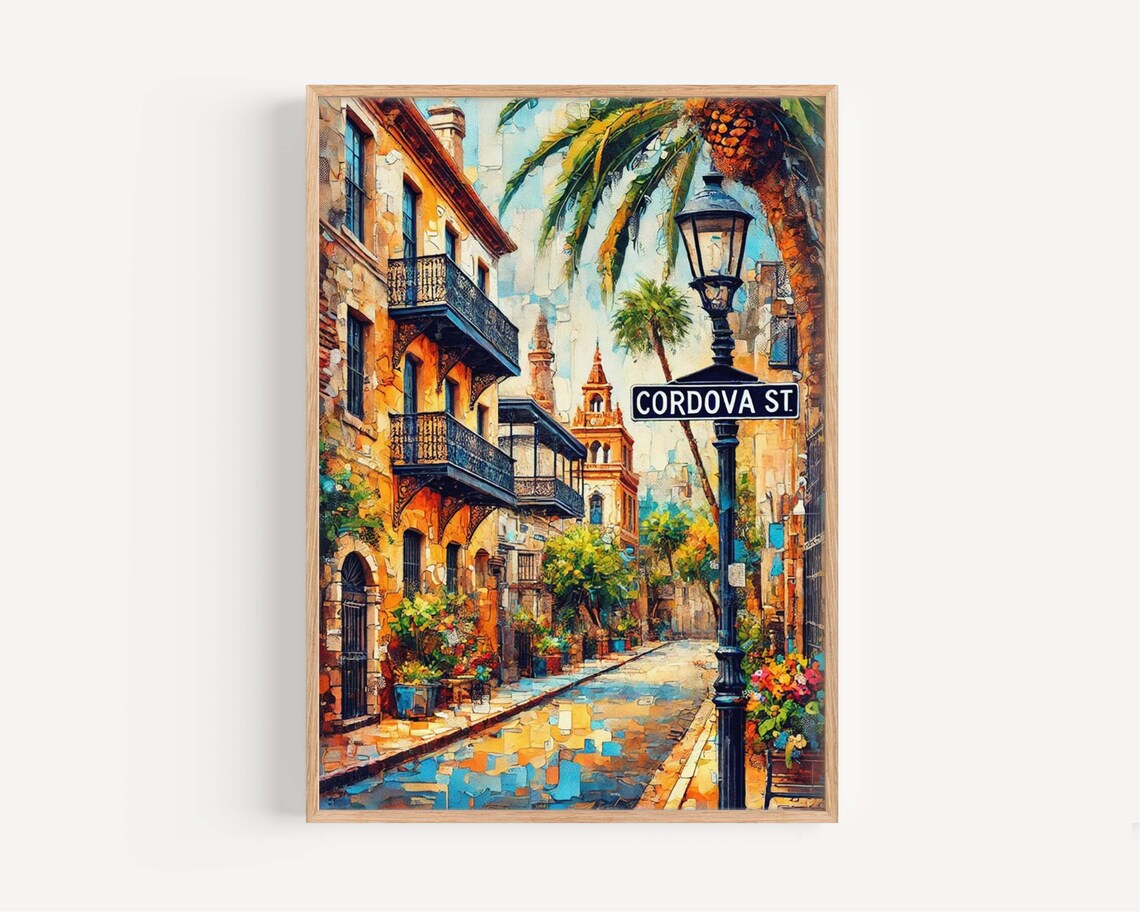 Cordova Street, St Augustine Florida Travel Poster