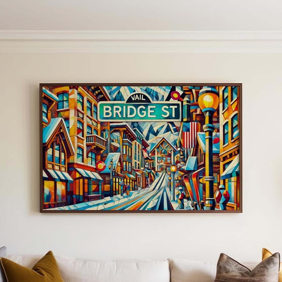 Vail Colorado Art Print Bridge Street Travel Poster