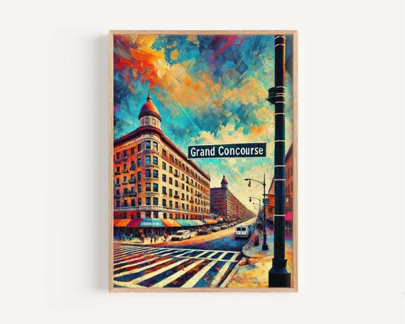 Grand Concourse Bronx Print Vibrant New York Travel Poster