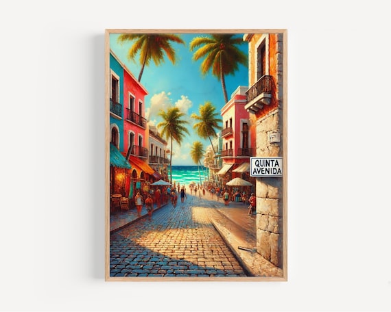Playa Del Carmen Quinta Avenida Mexico Travel Poster