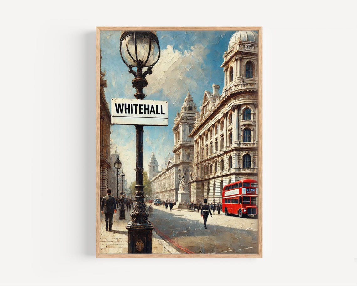 Whitehall London England Travel Poster