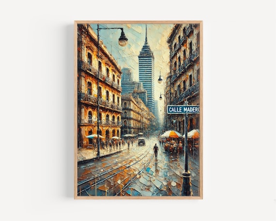 Calle Madero Mexico City Historic Street Skyscraper View Poster