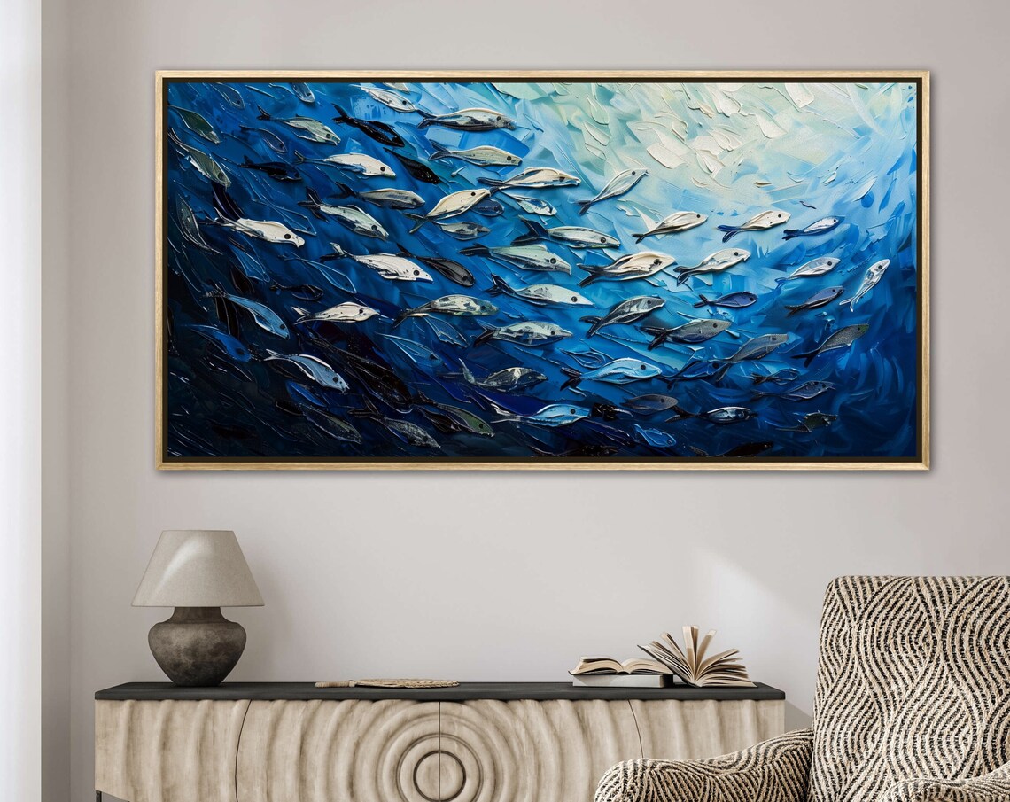 Ocean Harmony School Of Fish, Impressionist Art Print