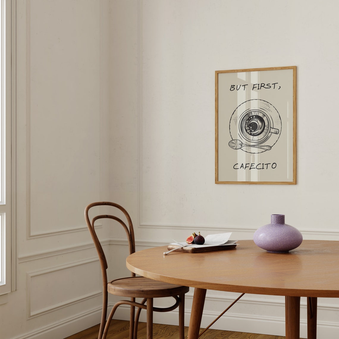 But First Cafecito Coffee Cup Sketch Spanish Kitchen Decor Poster - Image 3