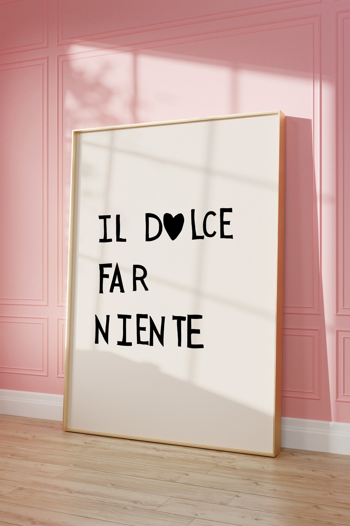 Il Dolce Far Niente Black Heart Letter Italian Phrase Quote Poster - Image 3
