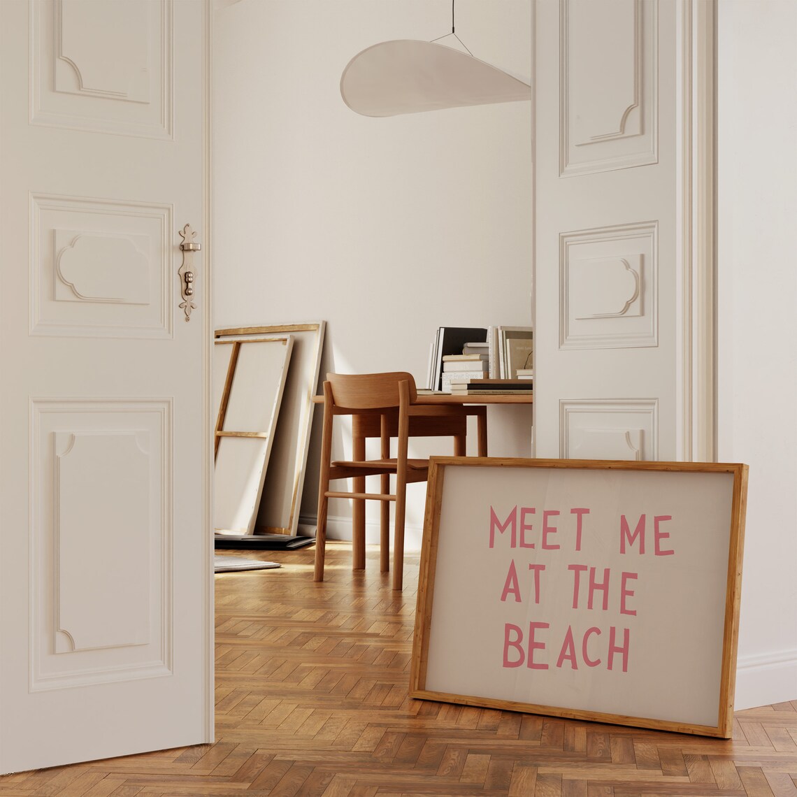 Meet Me At The Beach Trendy Coastal Decor Poster - Image 2