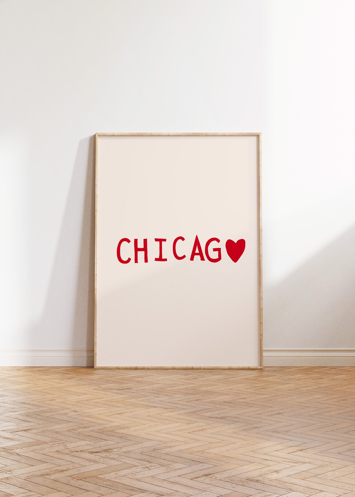 Cute Chicago Minimalist Heart Poster Art Print - Image 3