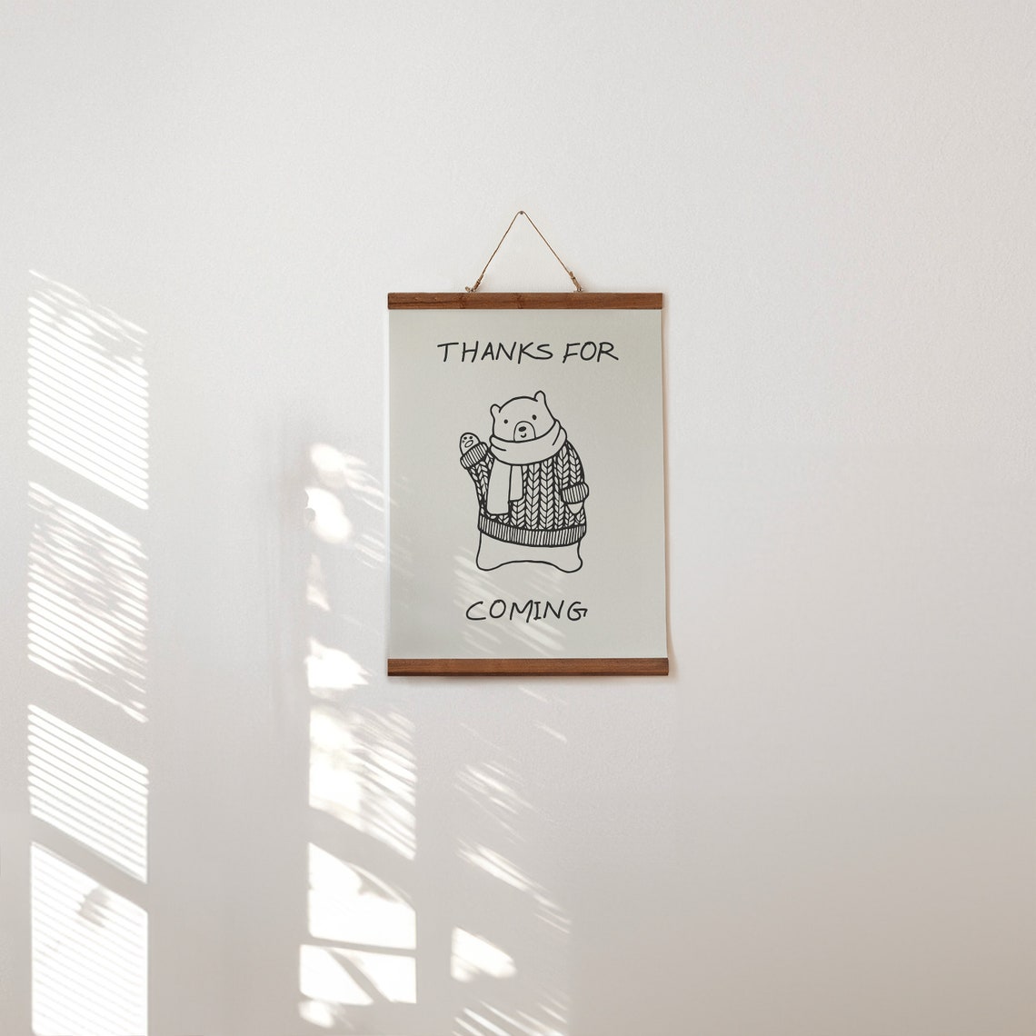 Thanks For Coming Cozy Polar Bear Sweater Cute Winter Poster - Image 2