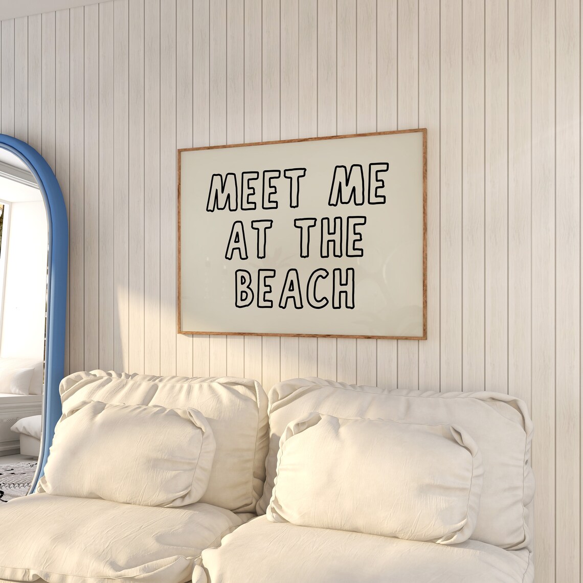 Meet Me At The Beach Retro Typography Art Print - Image 2