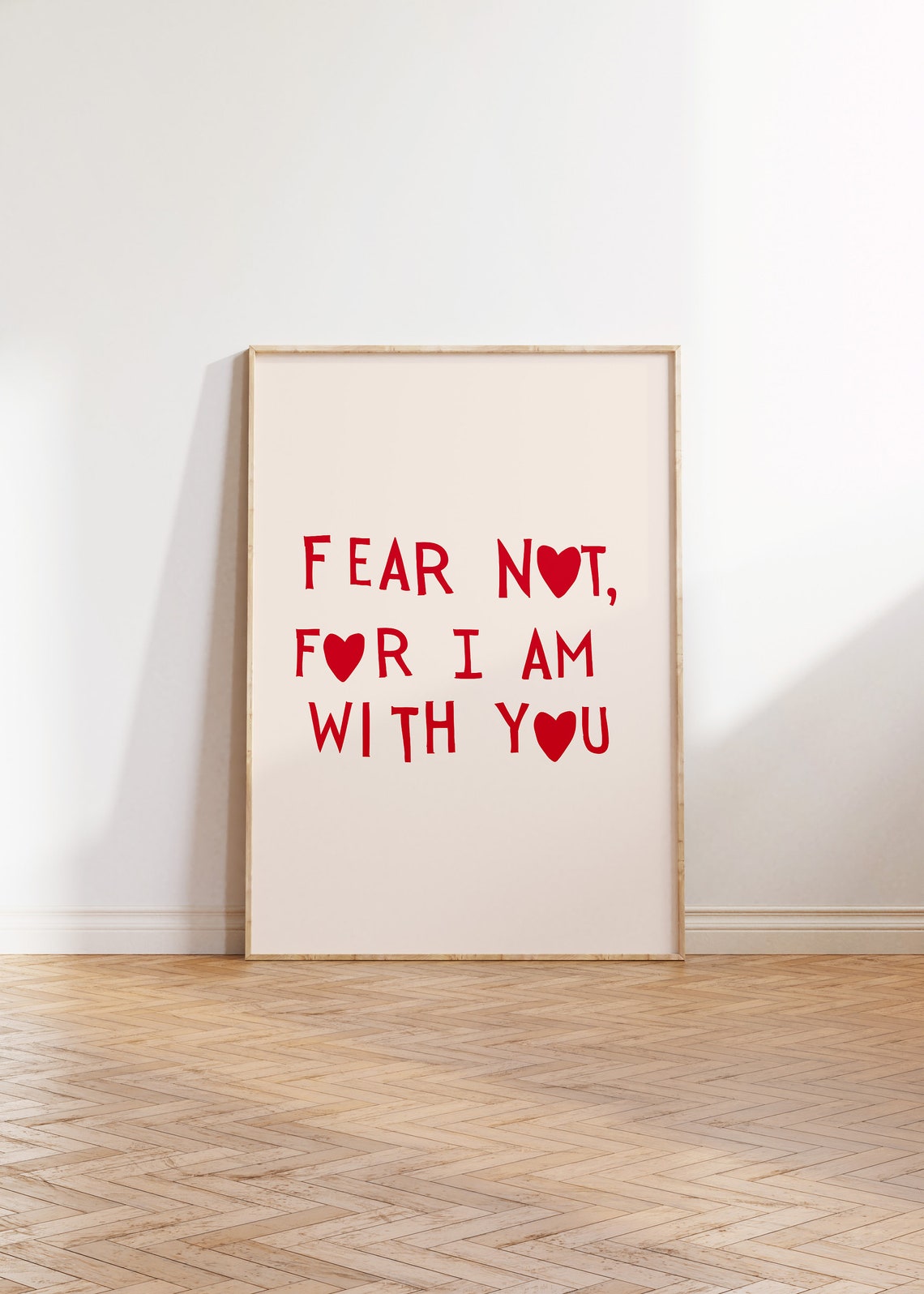 Fear Not For I Am With You Red Scripture Heart Faith Decor Poster - Image 4