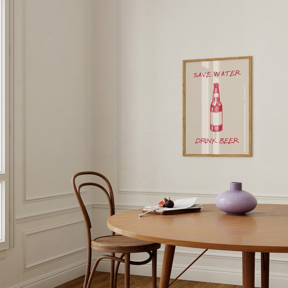 Minimalist Beer Poster, Retro Drinks Wall Decor - Image 3