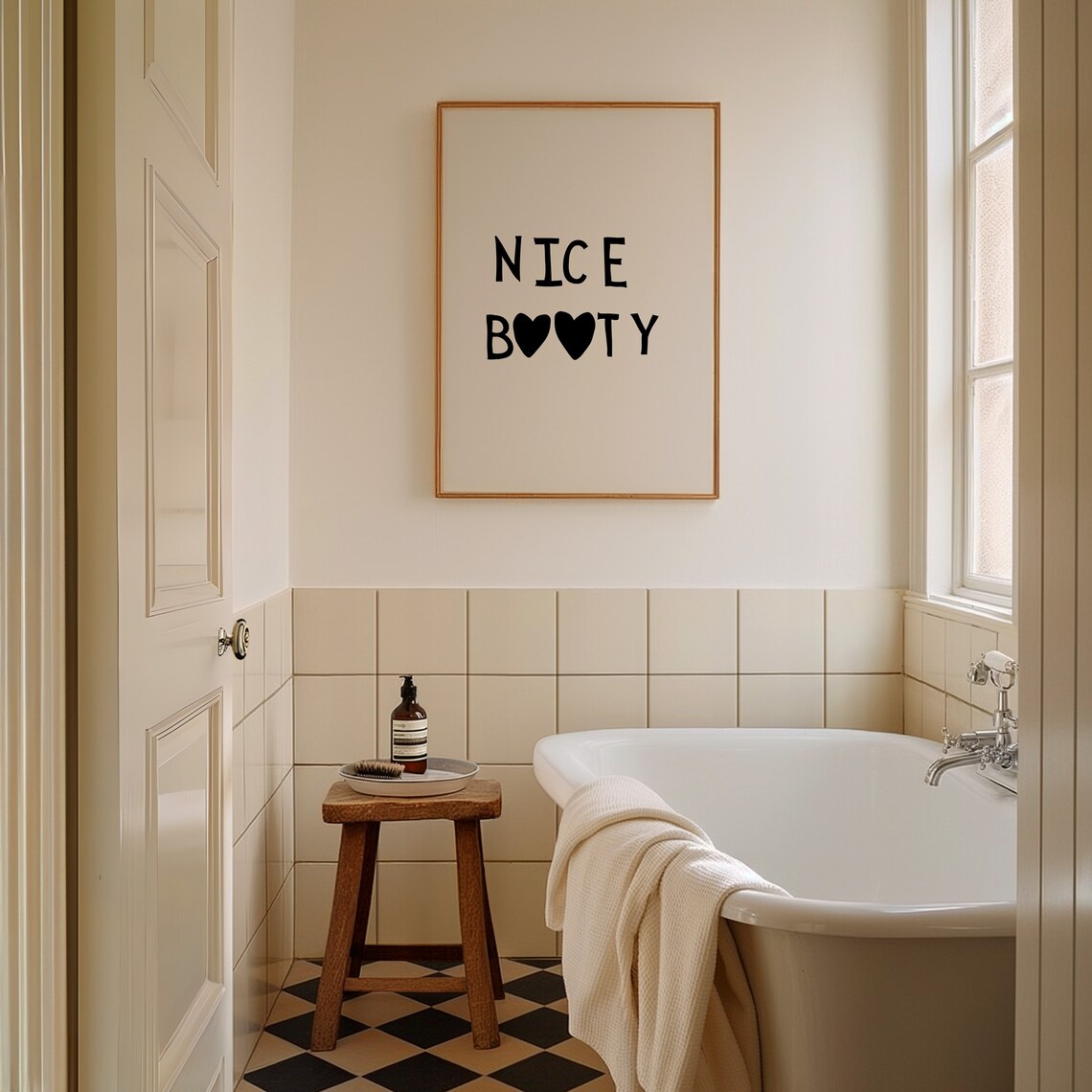 Minimalist Heart Bathroom Quote Poster, Funny Decor - Image 2
