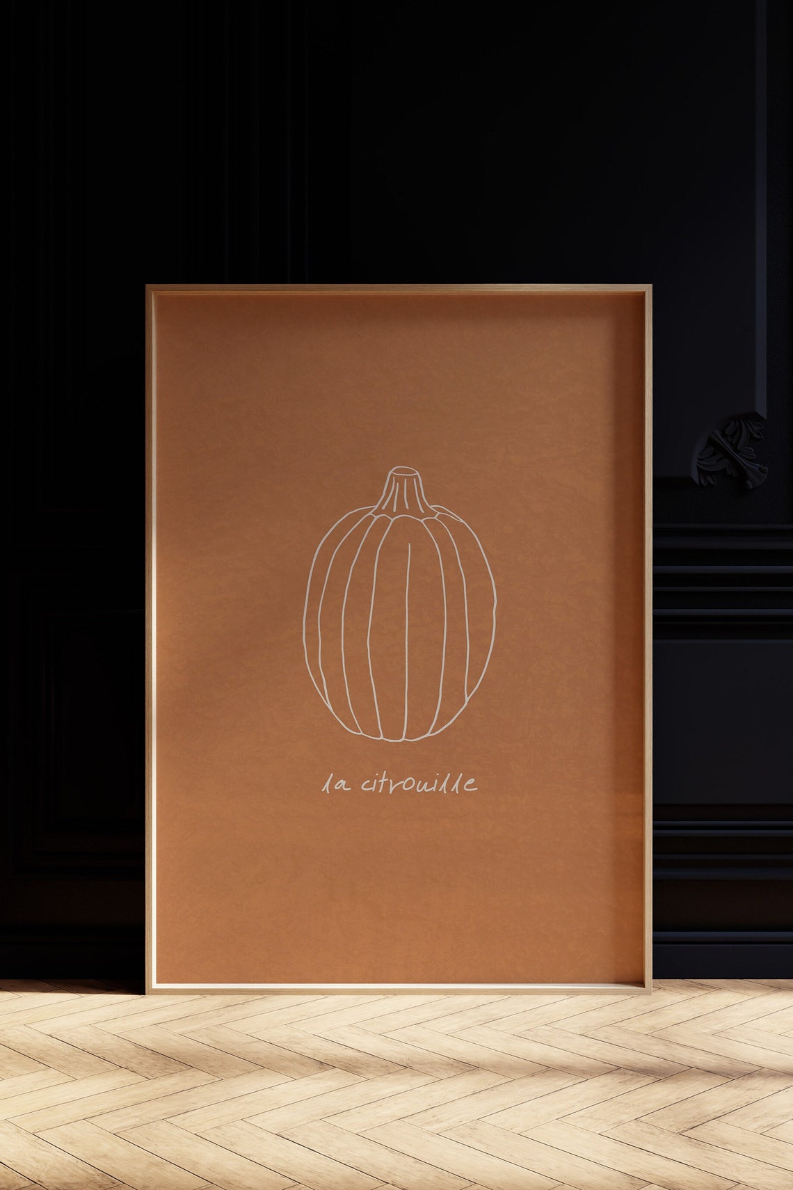 La Citrouille French Pumpkin Line Art Minimalist Fall Decor Poster - Image 2