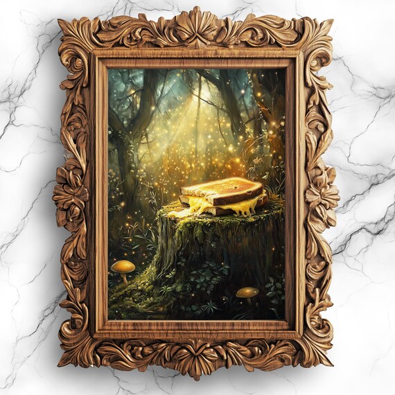Grilled Cheese in an Enchanted Forest Fairy Tale Food Poster