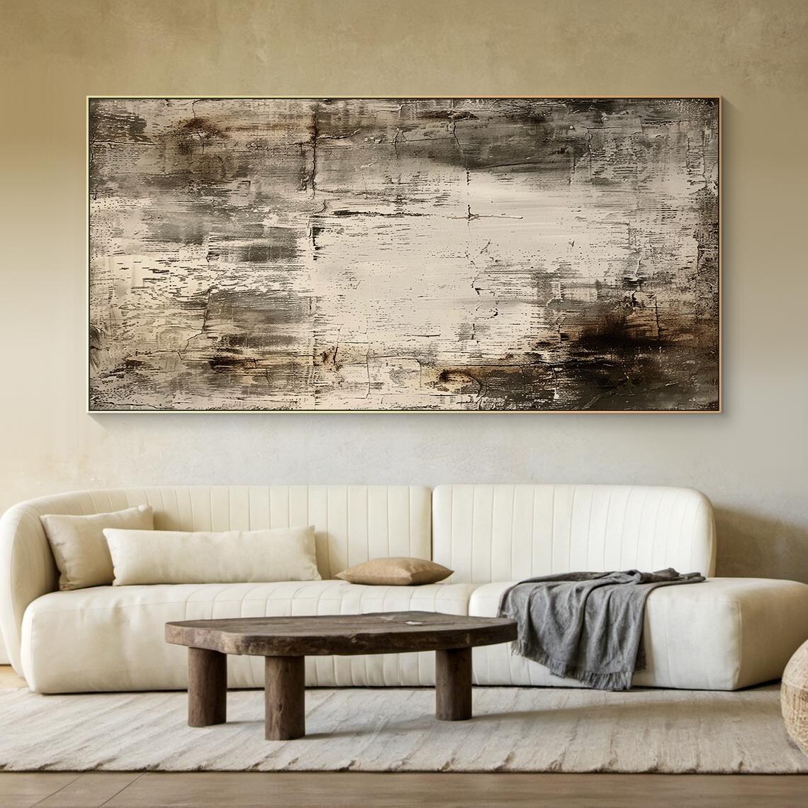 Large Gray Abstract Painting, Modern Living Room Decor - Image 5