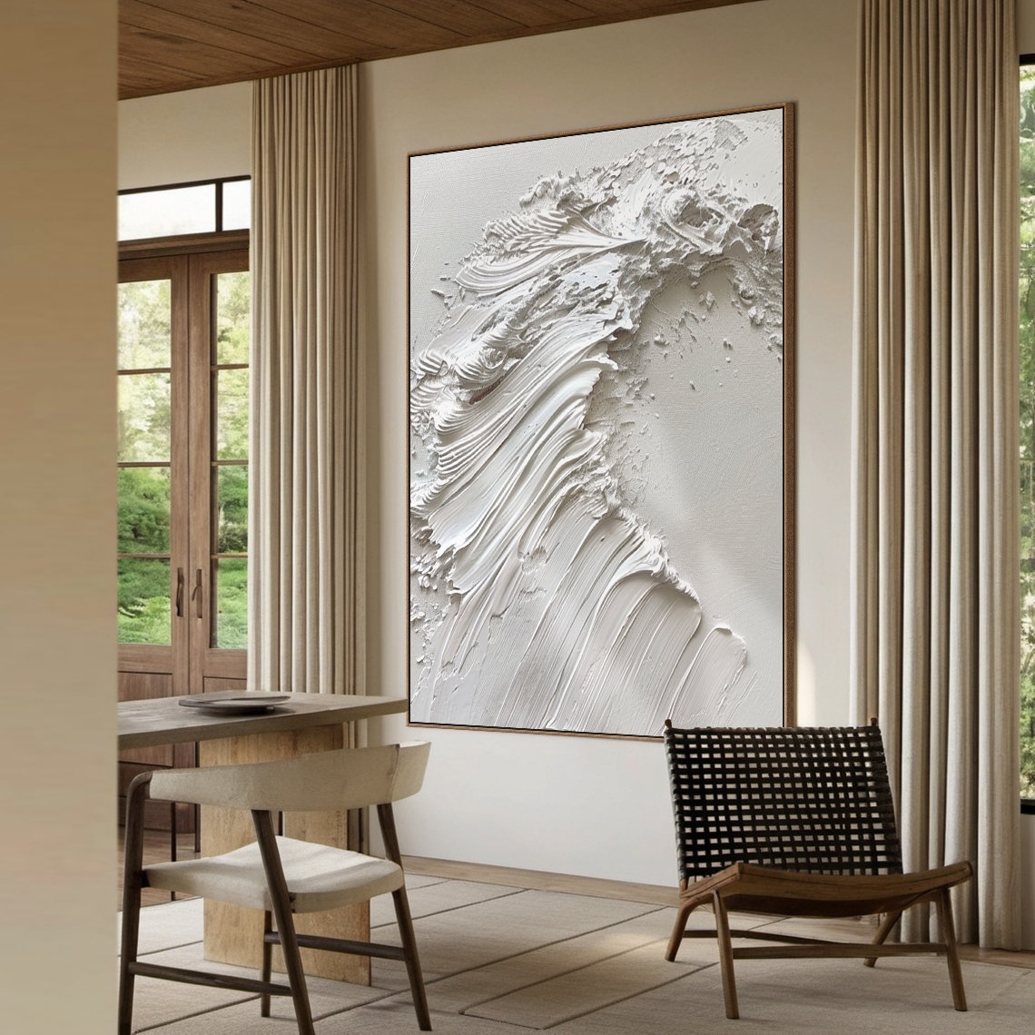 White Ocean Wave Abstract Painting, Coastal Art Print - Image 5