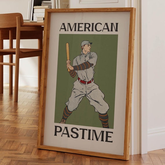 Retro Baseball Art Print Baseball Poster Kids Wall Art Baseball Home Decor Fall Baseball Kids Room Decor Baseball Party Gift For Friend