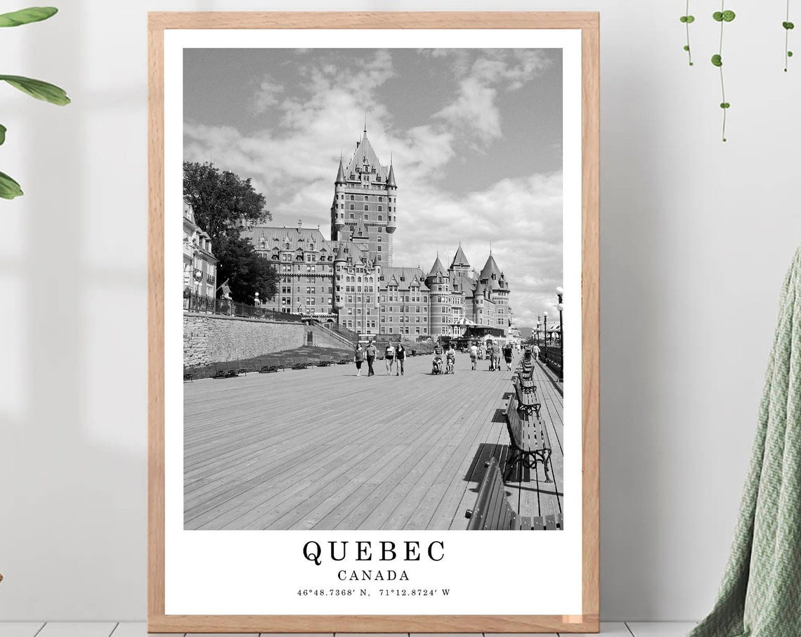 Quebec City Chateau Frontenac Terrace Boardwalk Canada Travel Poster