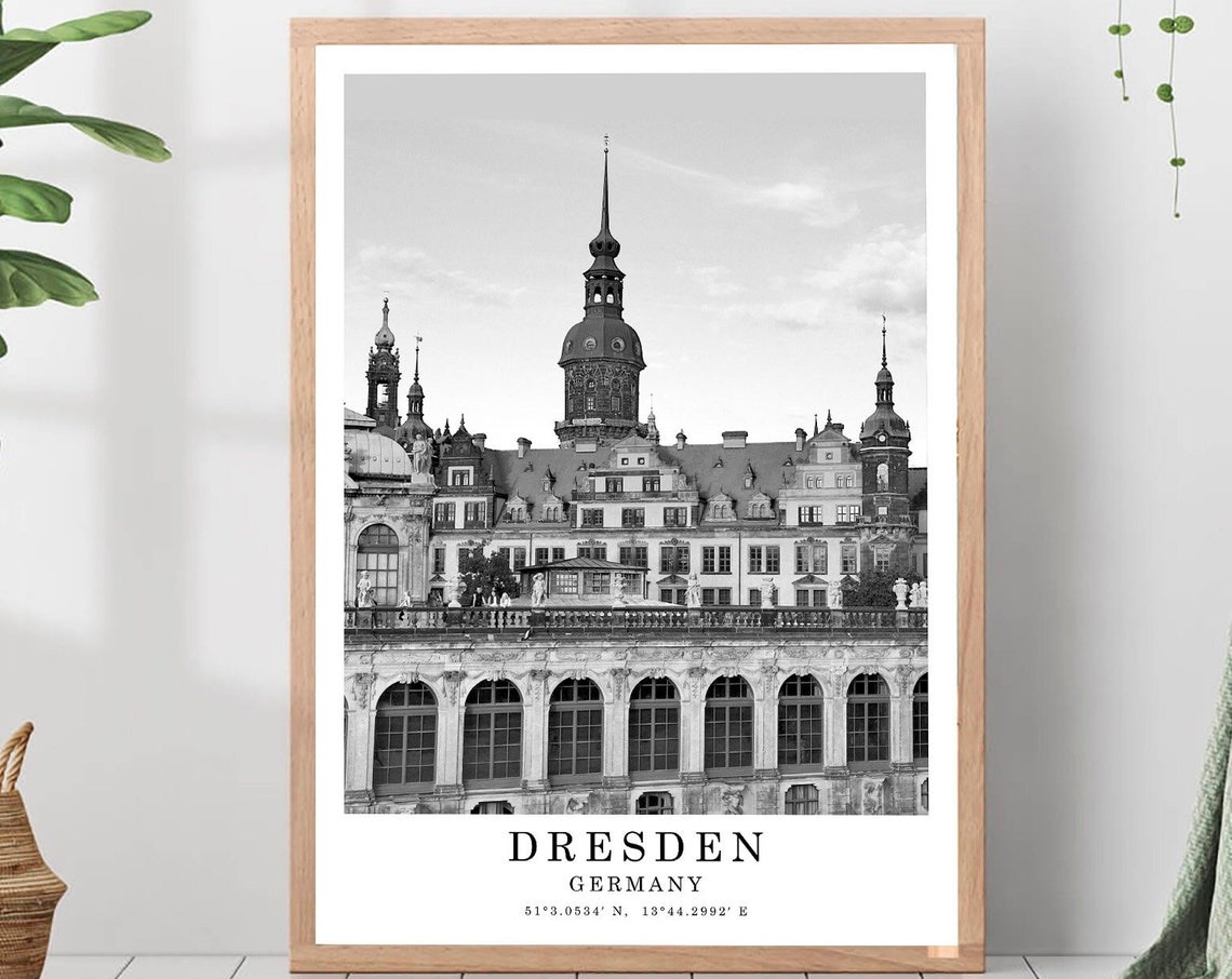 Dresden Castle Residenzschloss Facade Germany Black White Poster