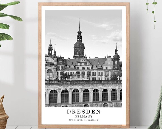 Dresden Castle Residenzschloss Facade Germany Black White Poster