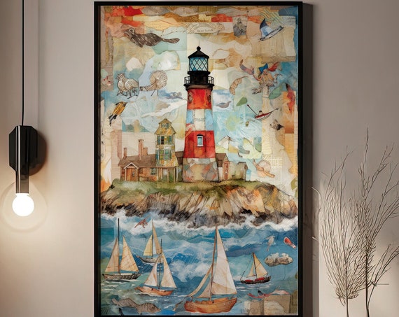 Lighthouse Print Lighthouse Art Poster Lighthouse Picture Lighthouse Wall Art Coastal Wall Art Wall Decor Ocean Print Minimalist Print